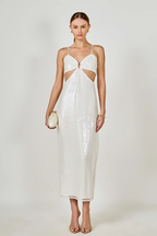 Emma Sequined Cut Out Midi Dress