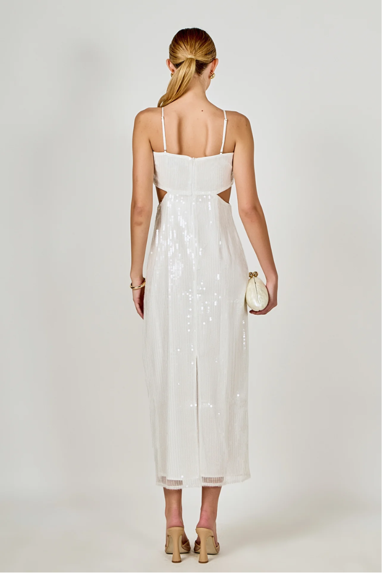 Emma Sequined Cut Out Midi Dress