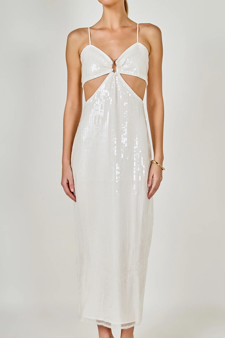 Emma Sequined Cut Out Midi Dress