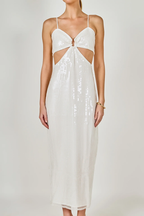 Emma Sequined Cut Out Midi Dress