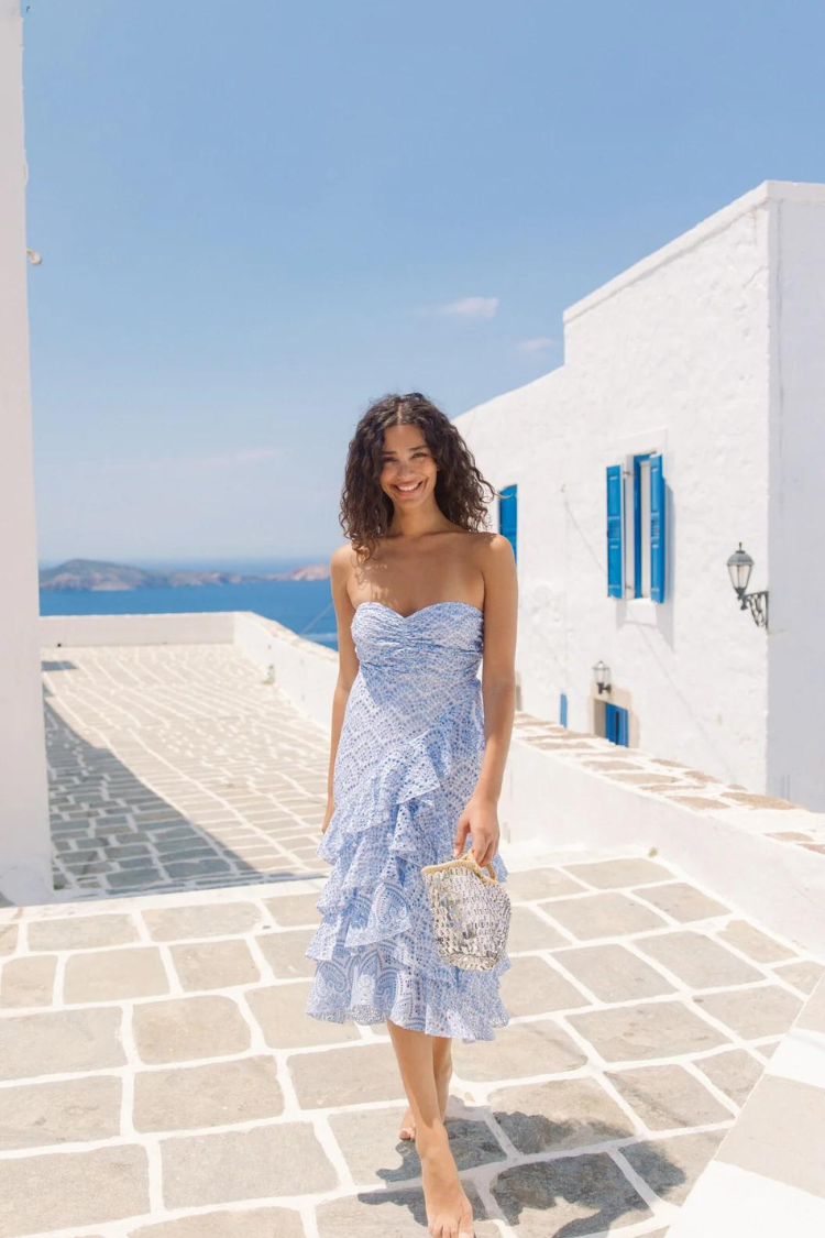 Flavie Dress Eyelet Blue - FINAL SALE