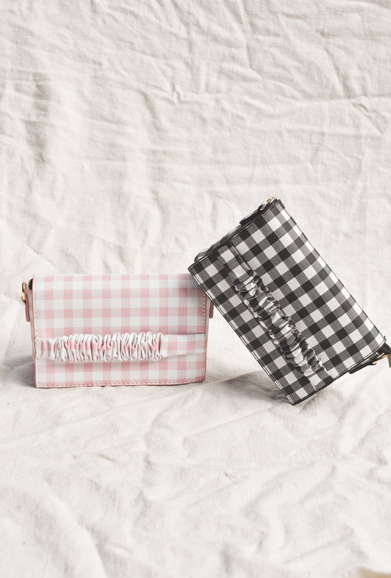 Black and White Gingham Clutch - FINAL SALE