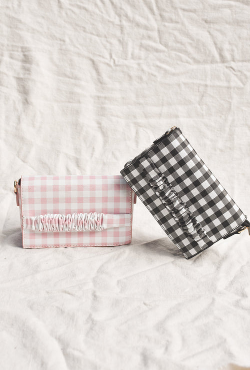 Black and White Gingham Clutch - FINAL SALE