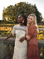 Genevieve Gold Dot Dress - Ivory - FINAL SALE