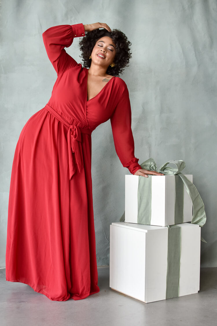 Georgie Red Wrap Dress - FINAL SALE