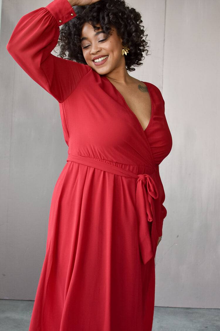 Georgie Red Wrap Dress - FINAL SALE
