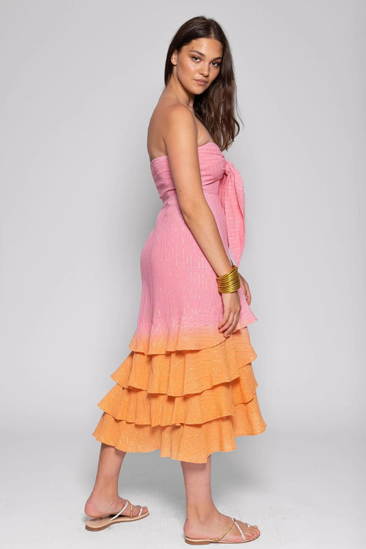 Ilanila Dress - Dubai Tie Dye Pink and Orange - FINAL SALE