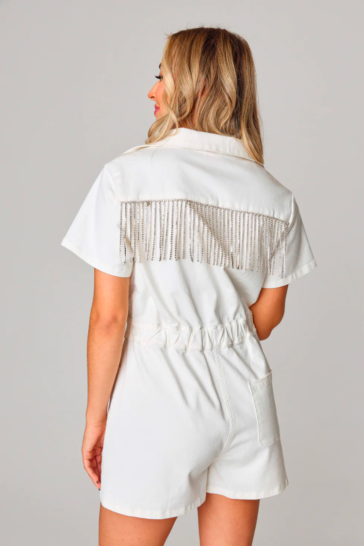 Jessie Crystal Fringe Romper