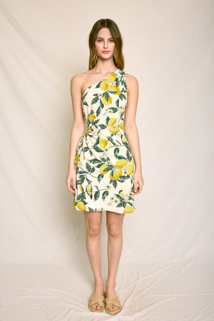 Ravello Lemon Print Mini Dress - FINAL SALE