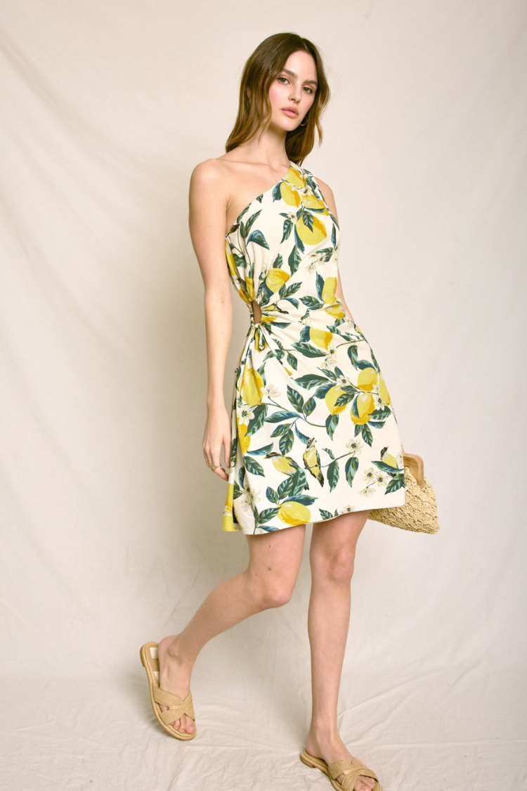 Ravello Lemon Print Mini Dress - FINAL SALE