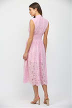 Lille Pink Lace Midi Dress