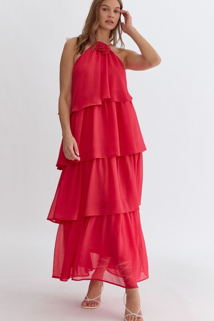 Lyon Rosette Maxi Dress