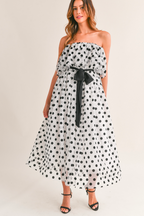 Marne Polka Dot Strapless Midi Dress - FINAL SALE