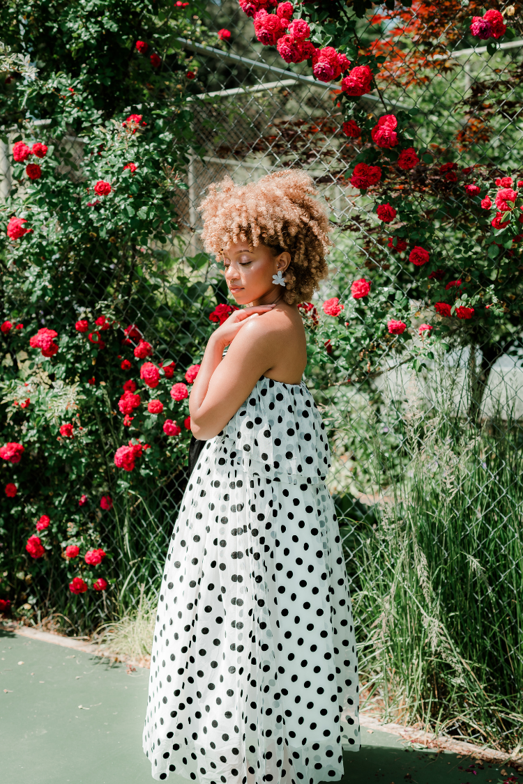 Marne Polka Dot Strapless Midi Dress - FINAL SALE