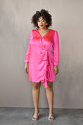 Minnie Pink Silky Wrap Mini Dress - FINAL SALE