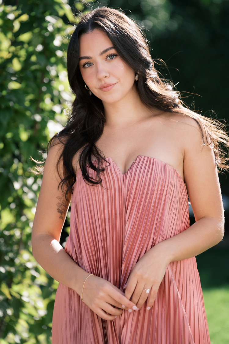 Moonlit Pleated Strapless Maxi Dress – Dusty Rose Hazel