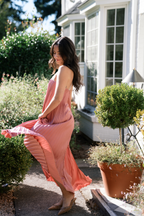 Moonlit Pleated Strapless Maxi Dress – Dusty Rose Hazel