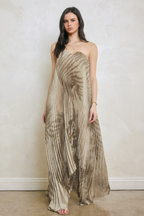 Moonlit Pleated Maxi Dress - Desert Palm