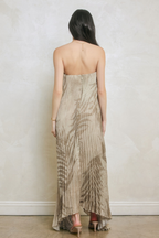 Moonlit Pleated Maxi Dress - Desert Palm