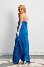 Moonlit Pleated Maxi Dress - Sapphire
