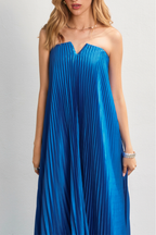 Moonlit Pleated Maxi Dress - Sapphire