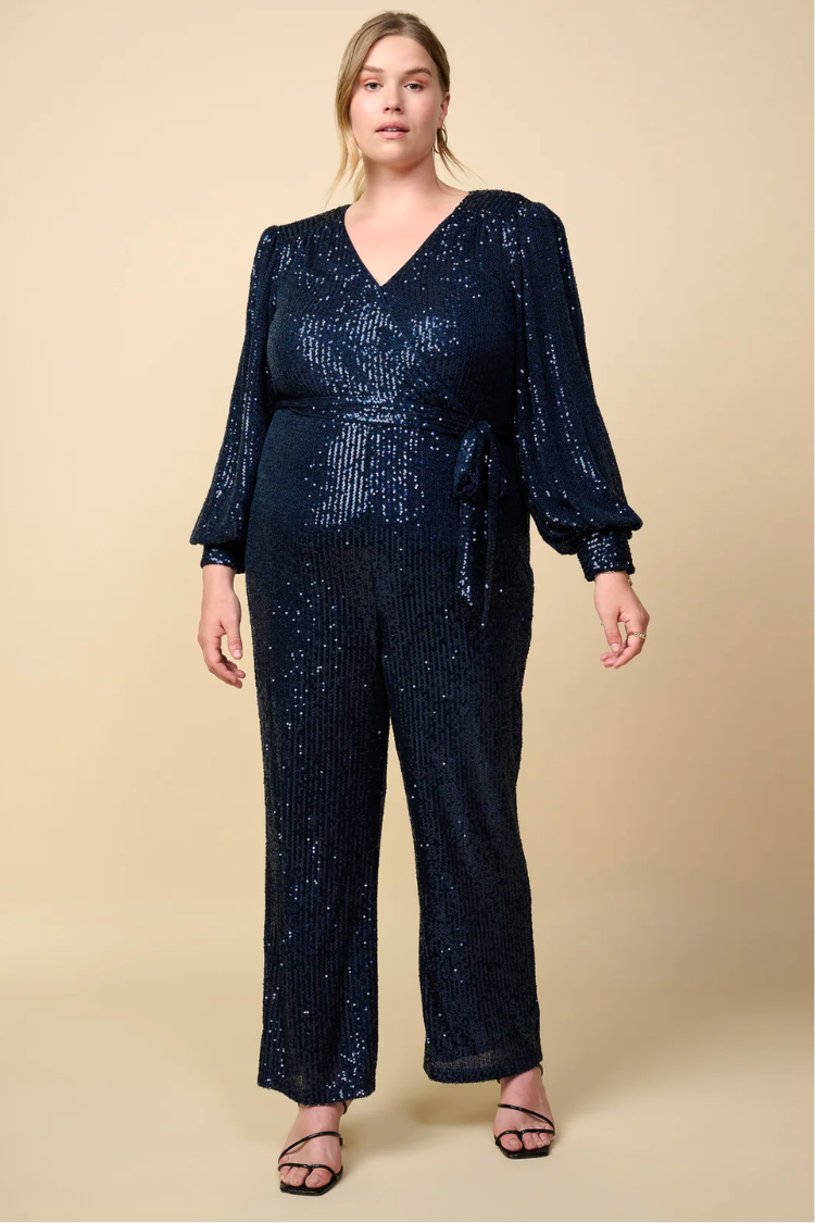 Kylie Navy Sequin Jumpsuit