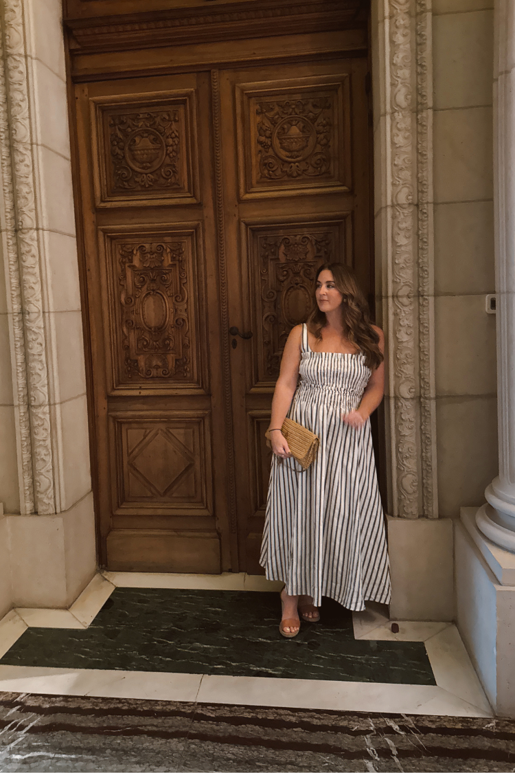 Newport Navy and White Striped Dress