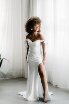 Palmetto Bow-Tie Shoulder Gown