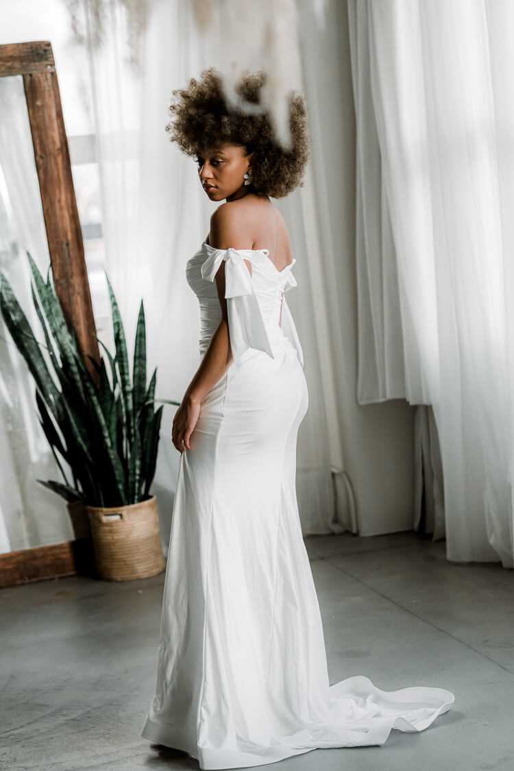 Palmetto Bow-Tie Shoulder Gown