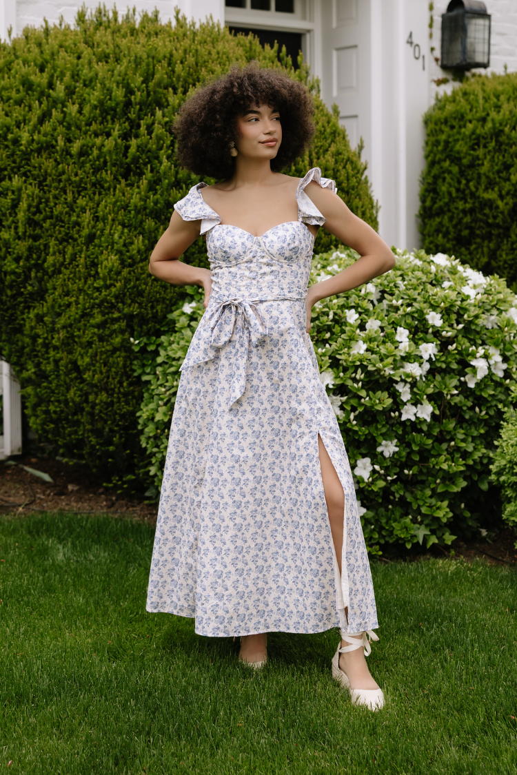 Parisian Bloom Corset Midi Dress