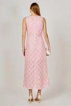 Pink Textured Midi Dress