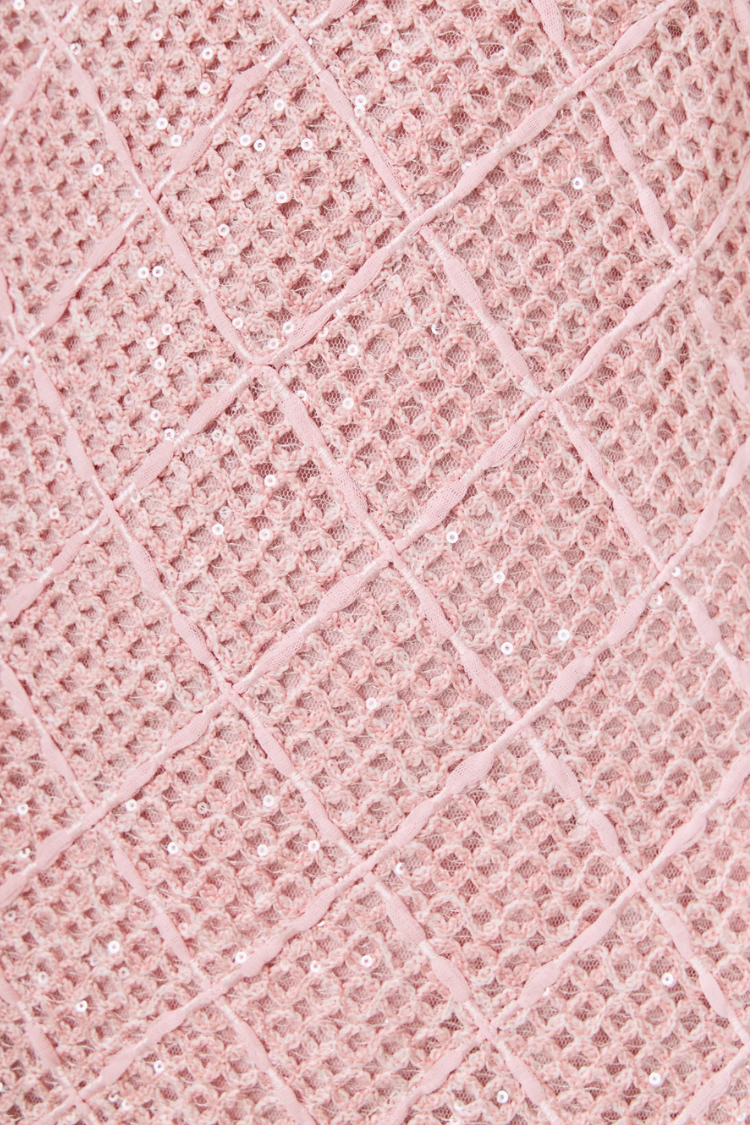 Pink Textured Midi Dress