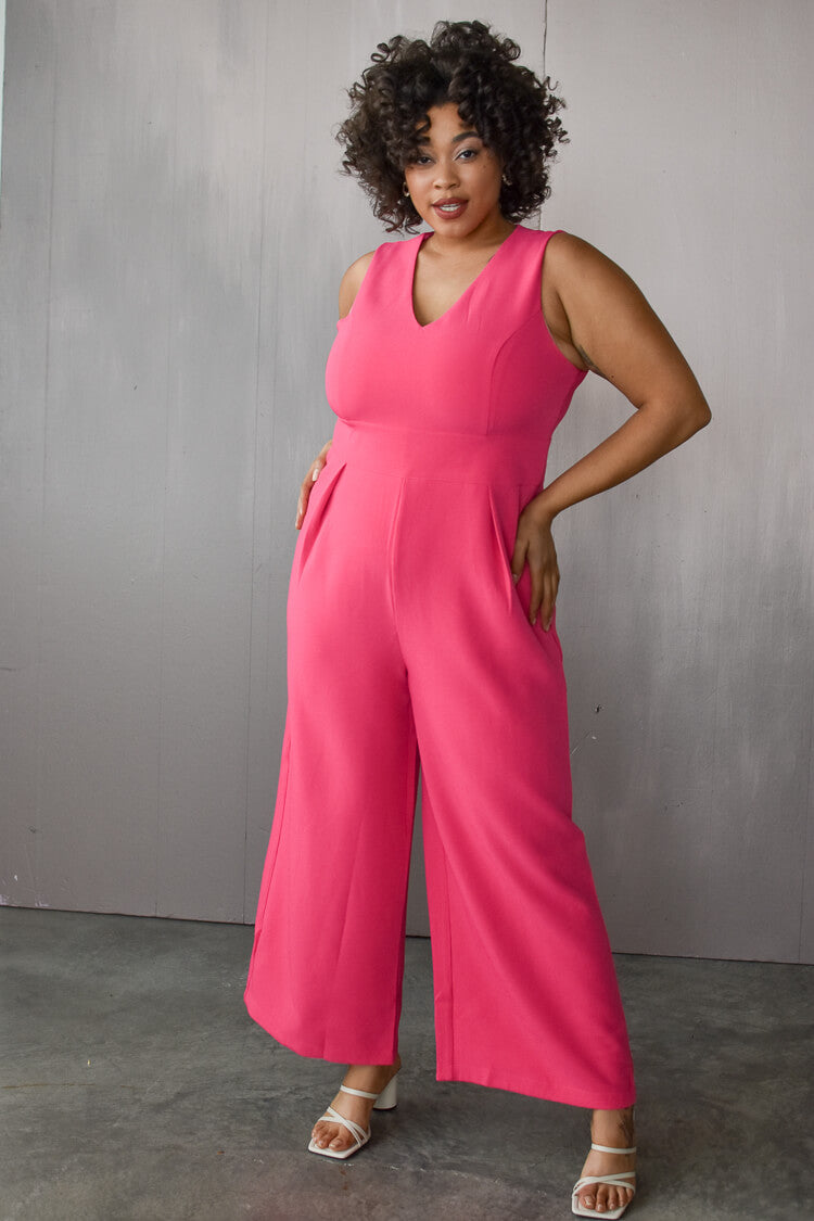 Aldridge Classic Pink Wide Legged Jumpsuit