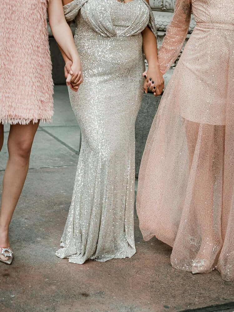 Natasha Champagne Sequin Gown