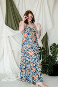 Mari Teal Floral Maxi Dress - FINAL SALE