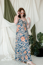 Mari Teal Floral Maxi Dress - FINAL SALE