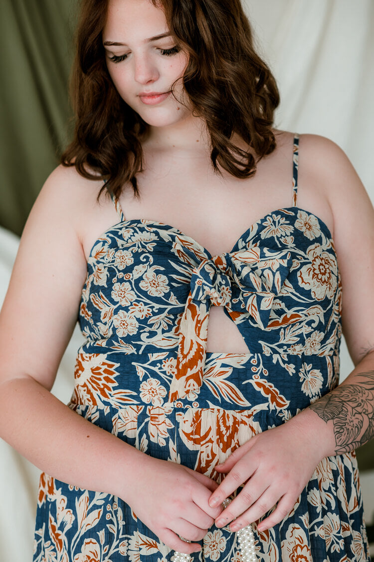 Mari Teal Floral Maxi Dress - FINAL SALE