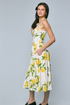 Positano Summer Lemon Midi Dress - FINAL SALE