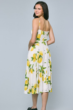 Positano Summer Lemon Midi Dress - FINAL SALE