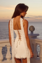 Starla Bustier Scarf Mini Dress - White