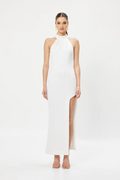 Miniata White Halter Gown