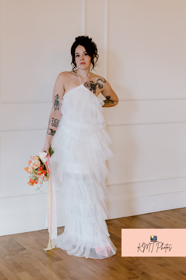 Tremmezina Tulle Halter Maxi - White