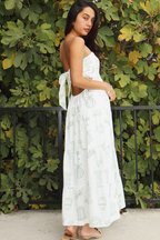 Athena Grecian Print Strapless Maxi Dress