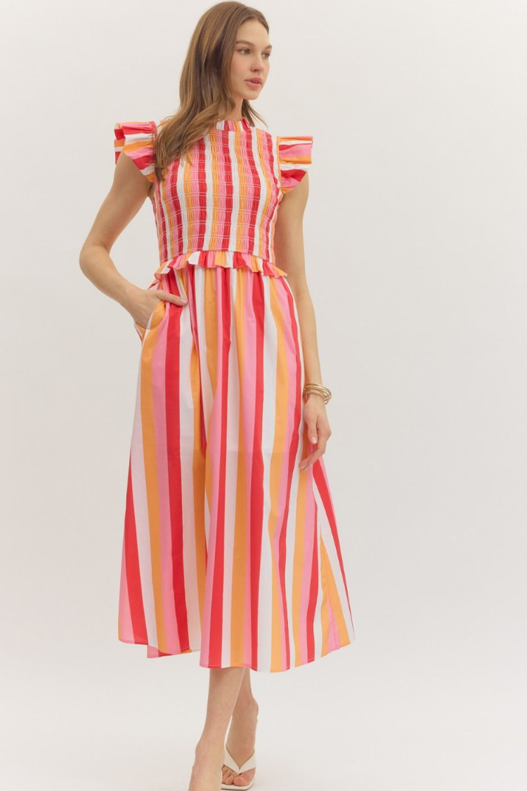 Bellini Stripe Midi Dress