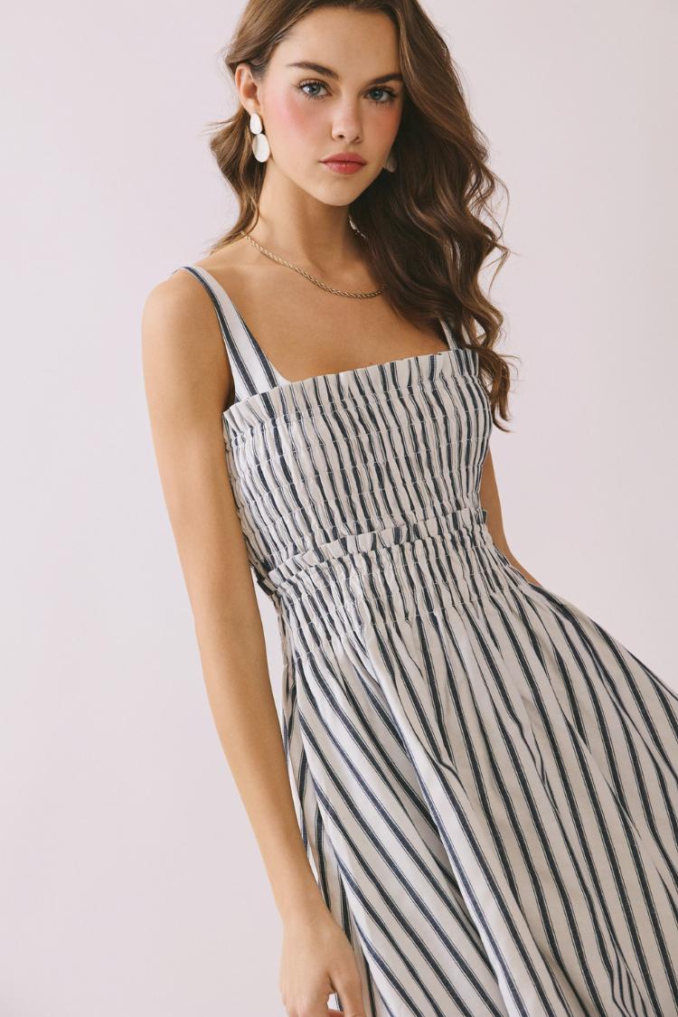 Newport Navy and White Striped Dress