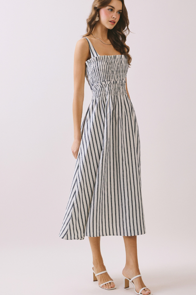 Newport Navy and White Striped Dress