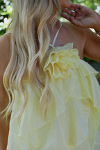 Amal Tiered Ruffle Maxi Dress - Butter Yellow