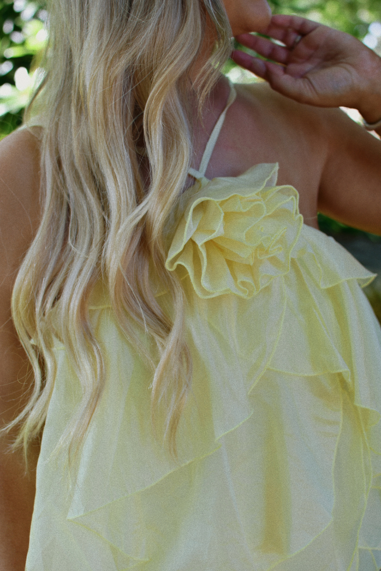 Amal Tiered Ruffle Maxi Dress - Butter Yellow