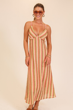 Rosê Riviera Crochet Midi Dress