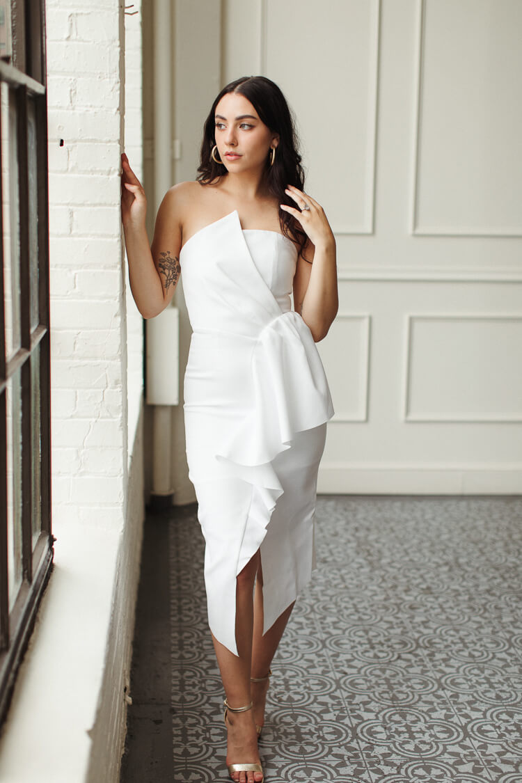 Reception White Cocktail Dress - FINAL SALE